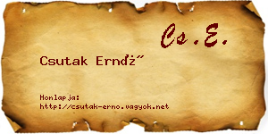 Csutak Ernő névjegykártya