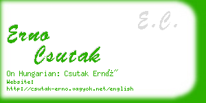 erno csutak business card